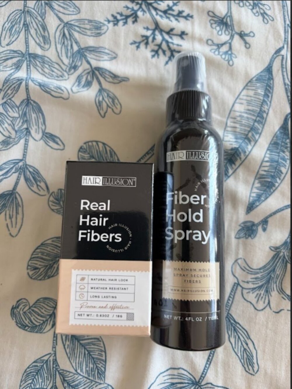 Hair Illusion Hair Fibers + Hold Spray Kit Thinning Hair Fuller Look Set